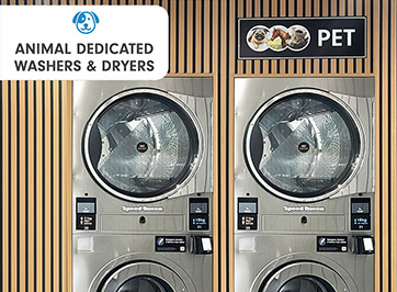 Automatic security doors and Machines dedicated to wash dog beds, cat beds, horse garments.